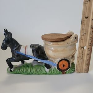 VTG Donkey pulling Toilet Ashtray Lusterware Japan Tobaccianna